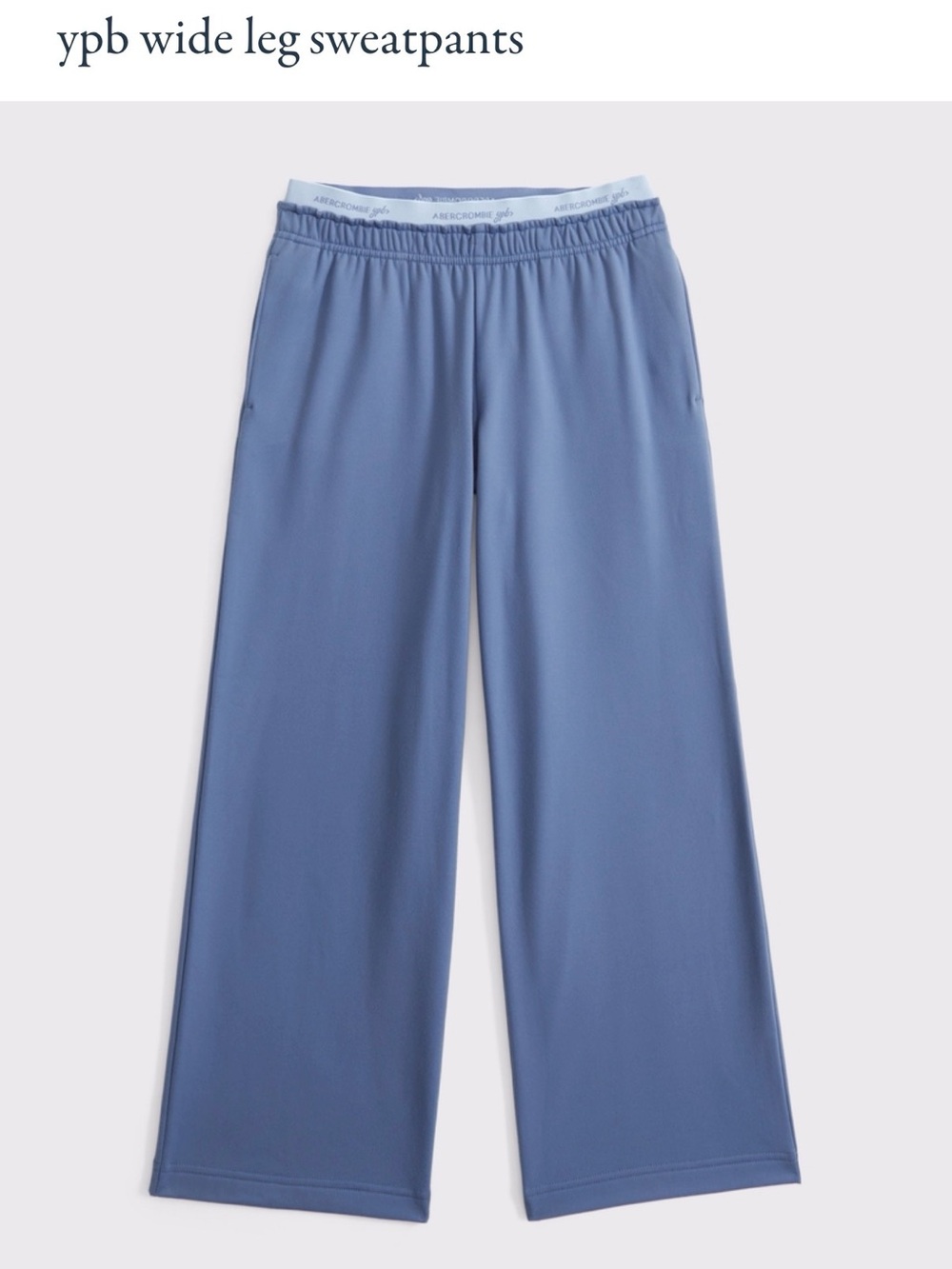 abercrombie kids wide-leg joggers in dusty blue